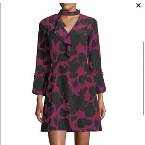 Derek lam 10 Crosby Purple Ruffled Bell Sleeve Dress Size XS